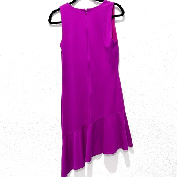 Bar III Pink Asymmetrical Sheath Dress V-Neck Cocktail Medium - Picture 4 of 8